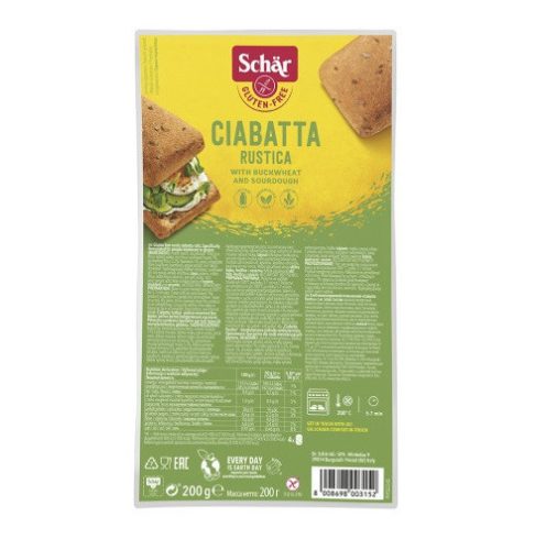 Schär gluténmentes ciabatta zsemle elősütött magvas 4x50g 200 g