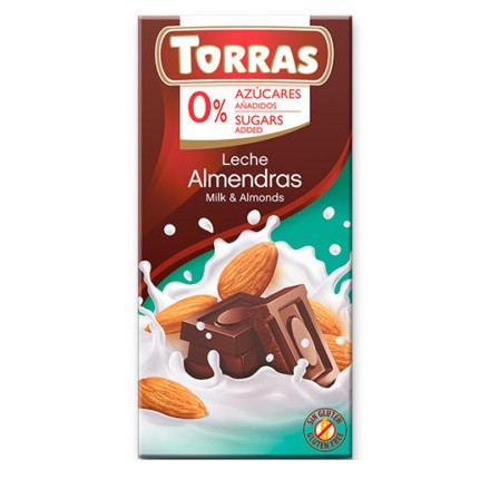 Torras glutén-és cukormentes tejcsokoládé mandula 75 g