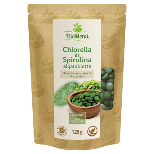 BioMenü bio chlorella és spirulina tabletta 125 g