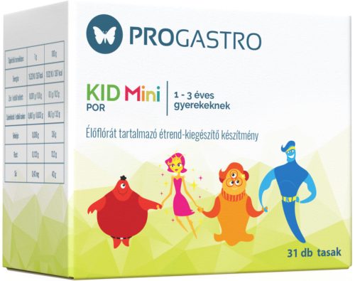 Progastro kid mini por 1-3 éves gyerekeknek élőflórát tartalmazó étrend-kiegészítő készítmény 31 db tasak