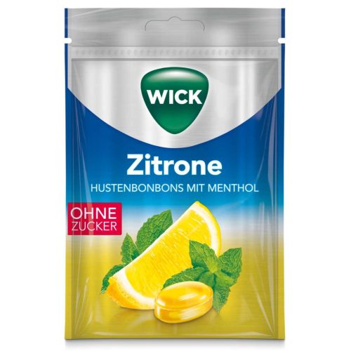 Wick citromos és mentolos torokcukorka cukormentes 72 g