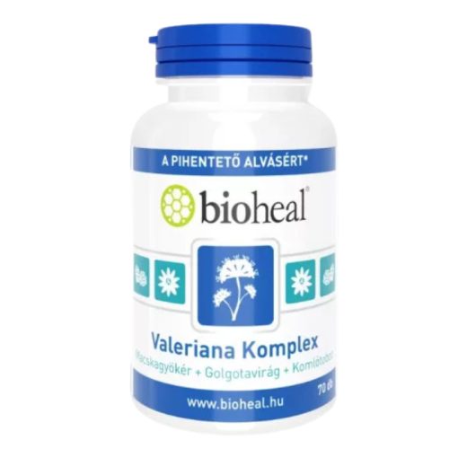 Bioheal valeriana komplex (macskagyökér+golgotavirág+komlótoboz) kapszula 70 db