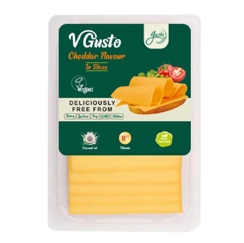 Gusto vegán készítmény szeletelt cheddar ízű 140 g