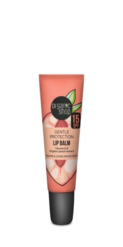 Organic Shop bio ajakbalzsam vitamin booster e-vitaminnal és barackkivonattal spf15 10 ml