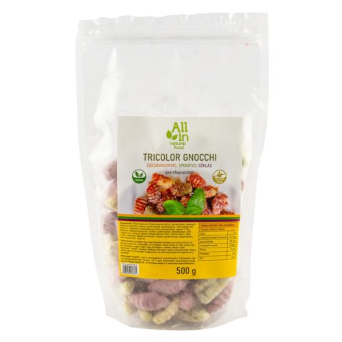 All in gyorsfagyasztott gnocchi tricolor édesburgonyás, spenótos, céklás 500 g