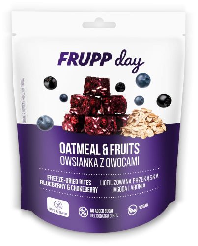 Frupp day lioflizált zabkocka snack kék áfonya-arónia 25 g