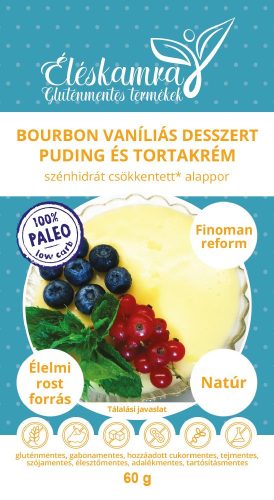 Éléskamra Bourbon vaníliás puding és tortakrém alappor CH csökkent 60g (Paleo